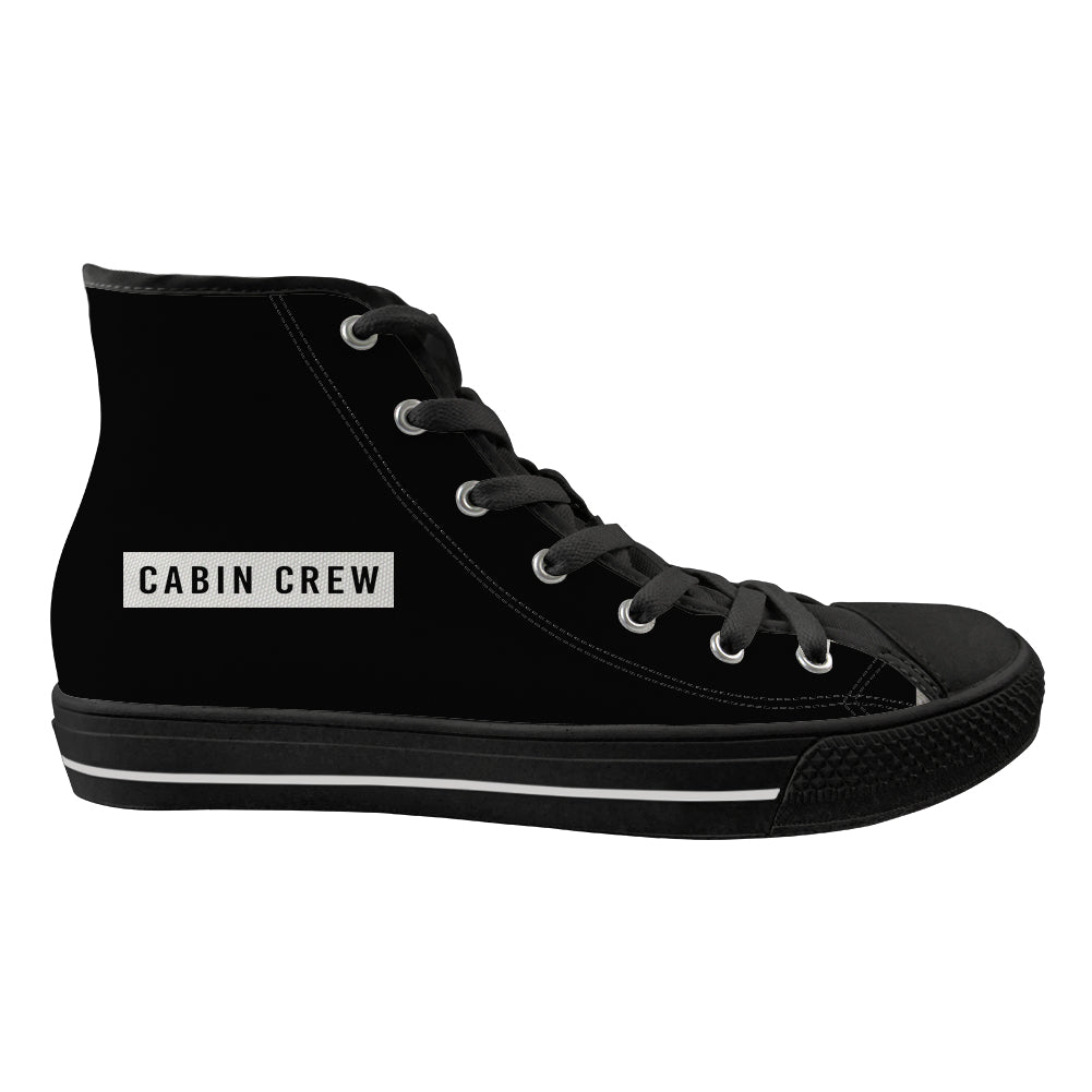 Cabin Crew Text Designed Long Canvas Shoes (Women)