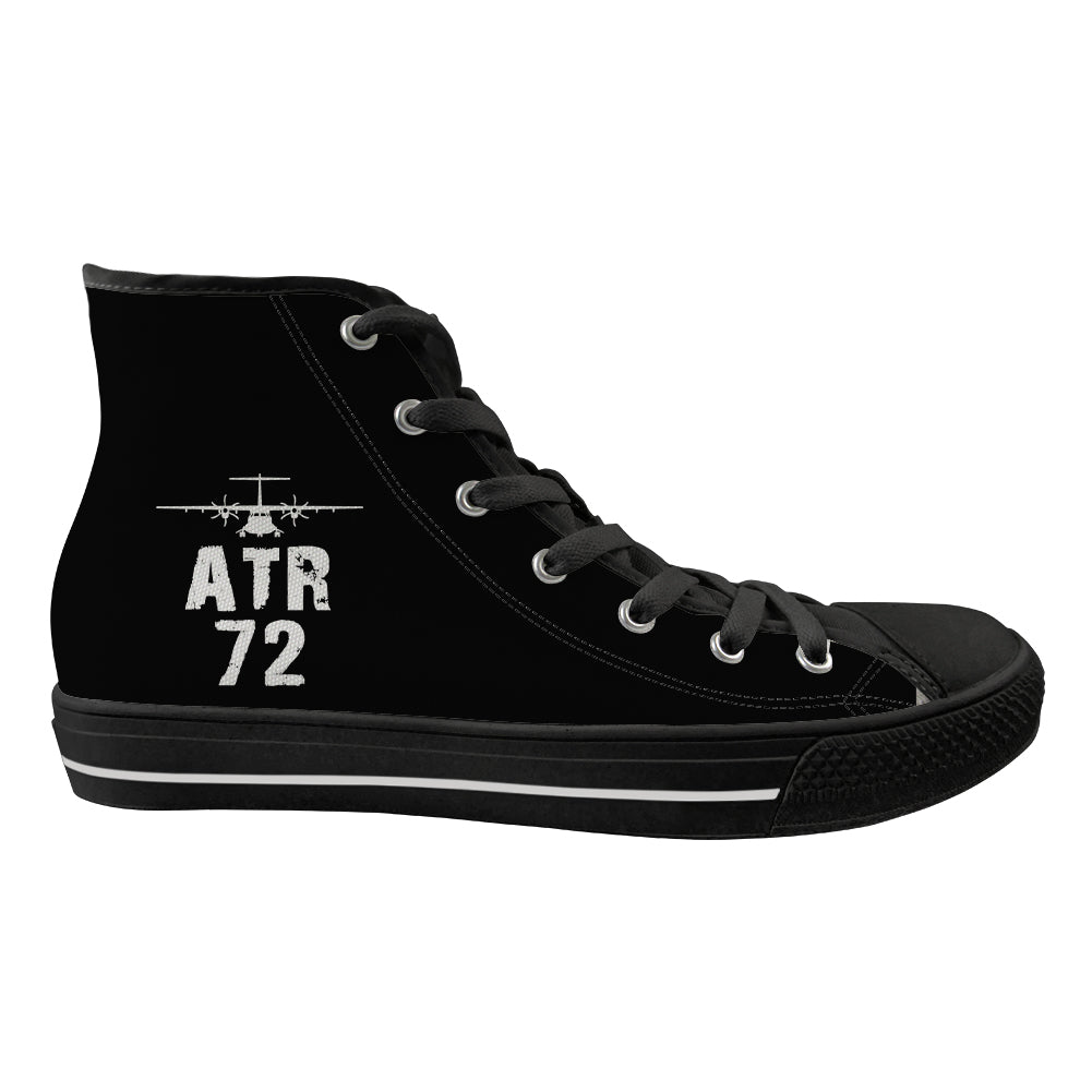 ATR-72 & Plane Designed Long Canvas Shoes (Men)