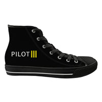 Thumbnail for Pilot & Stripes (3 Lines) Designed Long Canvas Shoes (Men)