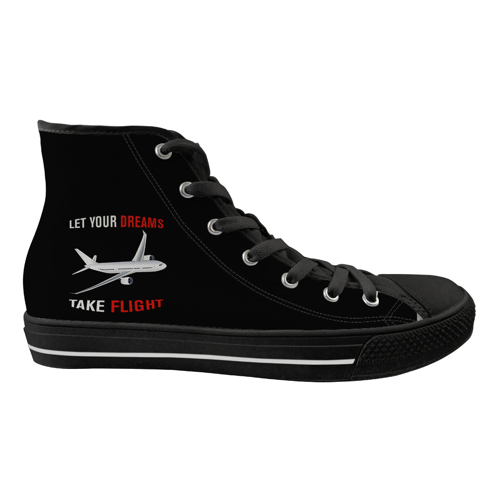 Let Your Dreams Take Flight Designed Long Canvas Shoes (Men)