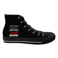 Thumbnail for I Don't Always Stop and Look at Airplanes Designed Long Canvas Shoes (Women)