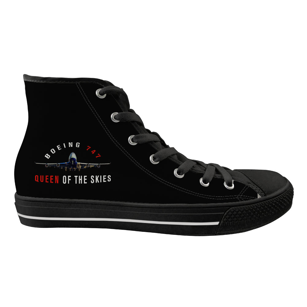 Boeing 747 Queen of the Skies Designed Long Canvas Shoes (Men)