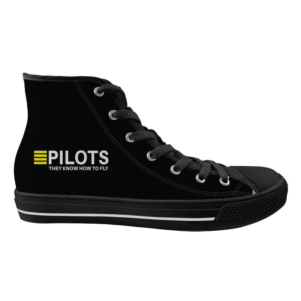 Pilots They Know How To Fly Designed Long Canvas Shoes (Women)