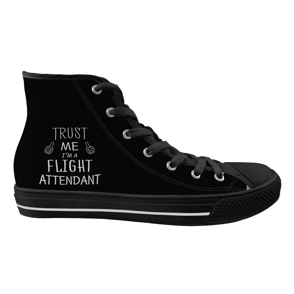 Trust Me I'm a Flight Attendant Designed Long Canvas Shoes (Men)