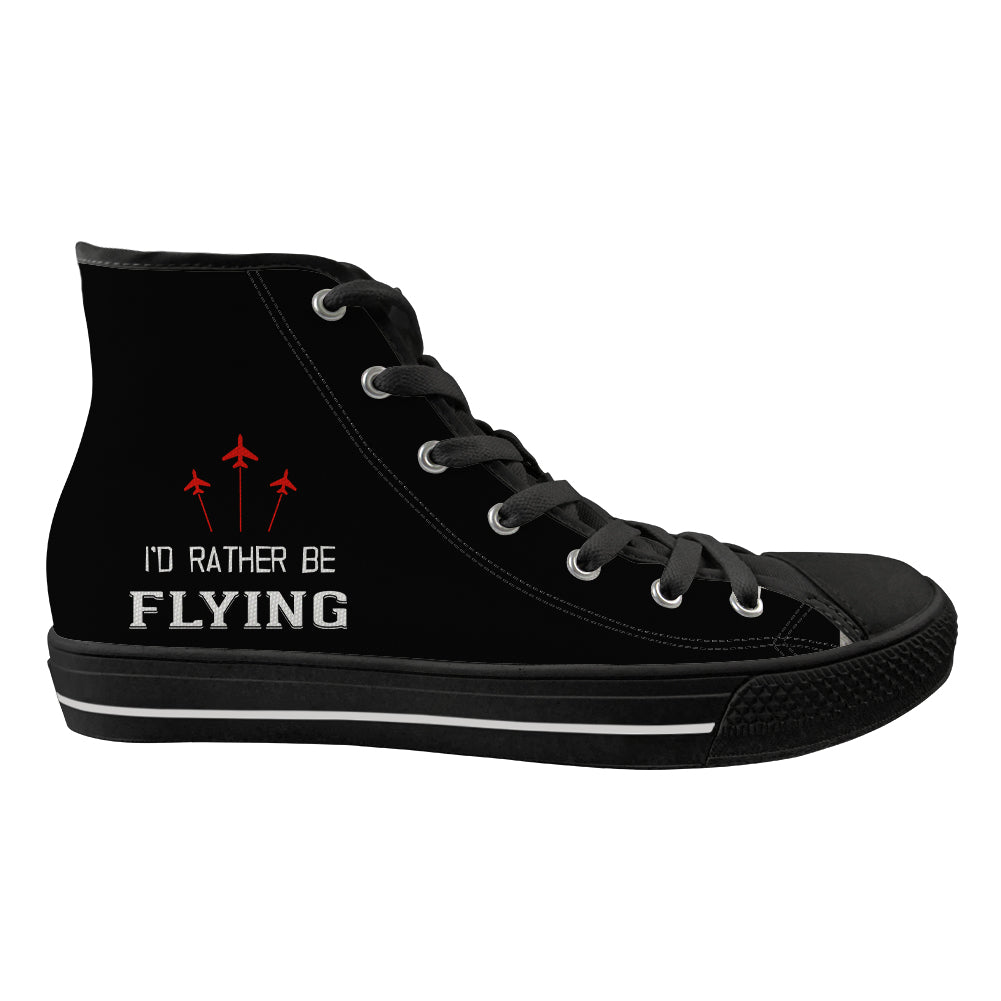 I'D Rather Be Flying Designed Long Canvas Shoes (Men)