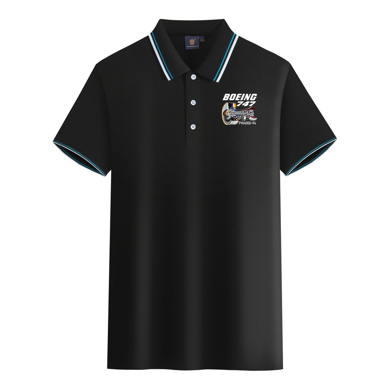 Boeing 747 & PW4000-94 Engine Designed Stylish Polo T-Shirts