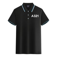 Thumbnail for A321 Flat Text Designed Stylish Polo T-Shirts