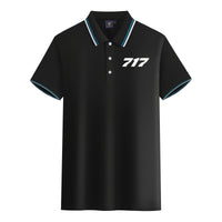 Thumbnail for 717 Flat Text Designed Stylish Polo T-Shirts