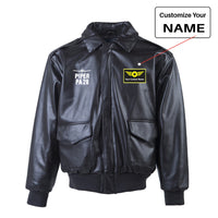 Thumbnail for Piper PA28 & Plane Designed Leather Bomber Jackets (NO Fur)