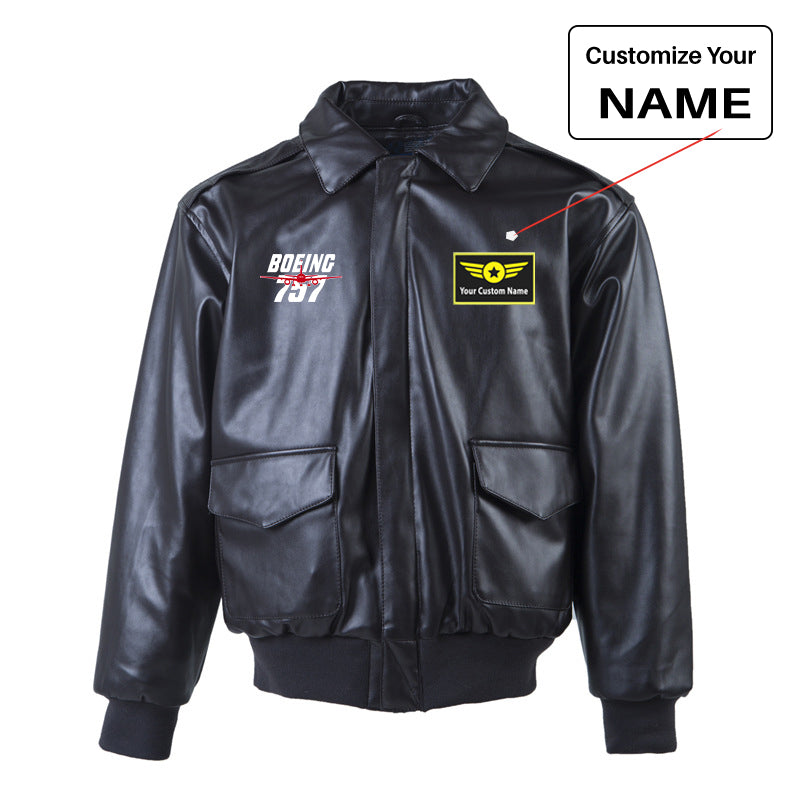 Amazing Boeing 757 Designed Leather Bomber Jackets (NO Fur)