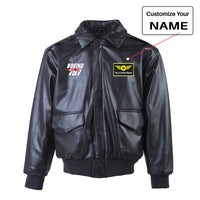 Thumbnail for Amazing Boeing 757 Designed Leather Bomber Jackets (NO Fur)