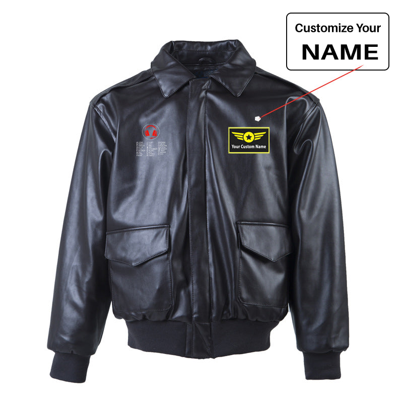 Aviation Alphabet 3 Designed Leather Bomber Jackets (NO Fur)