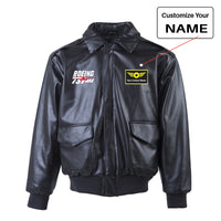 Thumbnail for Amazing 737 Max Designed Leather Bomber Jackets (NO Fur)