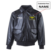 Thumbnail for Airbus A319 & Text Designed Leather Bomber Jackets (NO Fur)