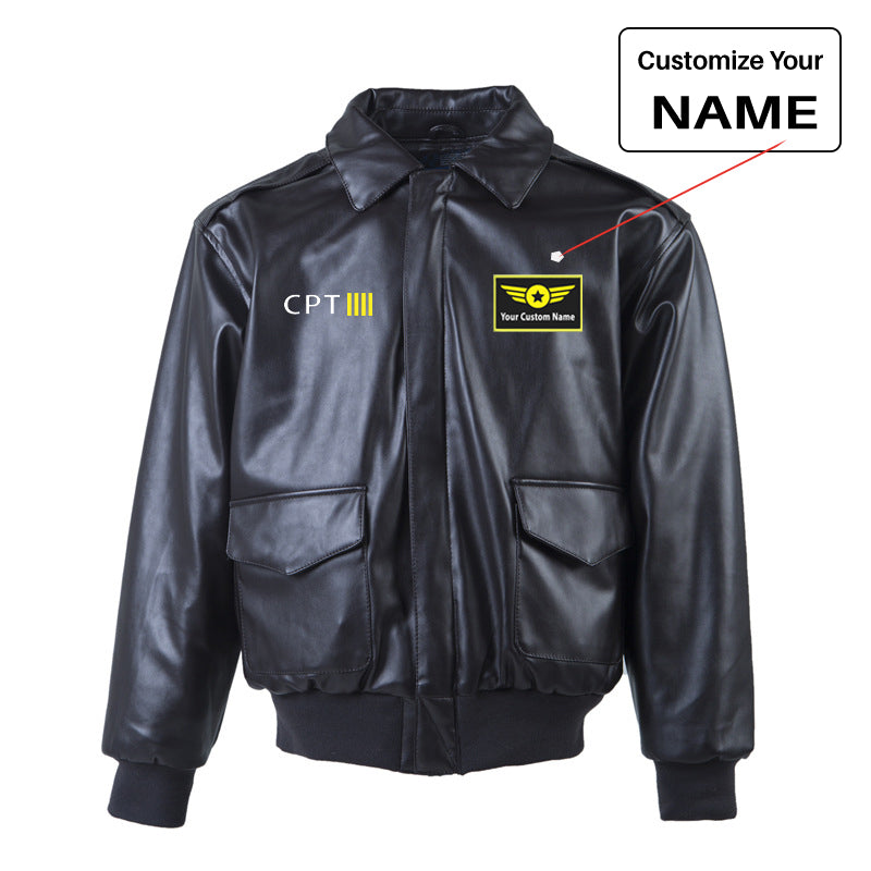 CPT & 4 Lines Designed Leather Bomber Jackets (NO Fur)