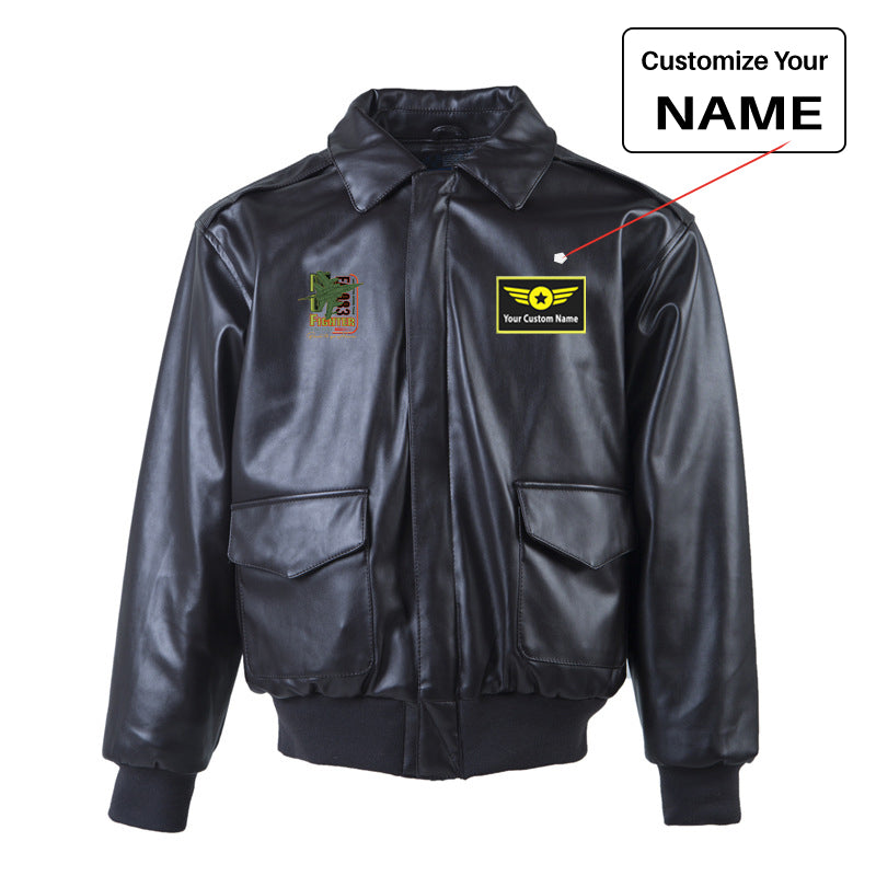 Fighter Machine Designed Leather Bomber Jackets (NO Fur)