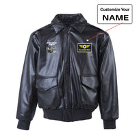 Thumbnail for Boeing 747 & GENX Engine Designed Leather Bomber Jackets (NO Fur)