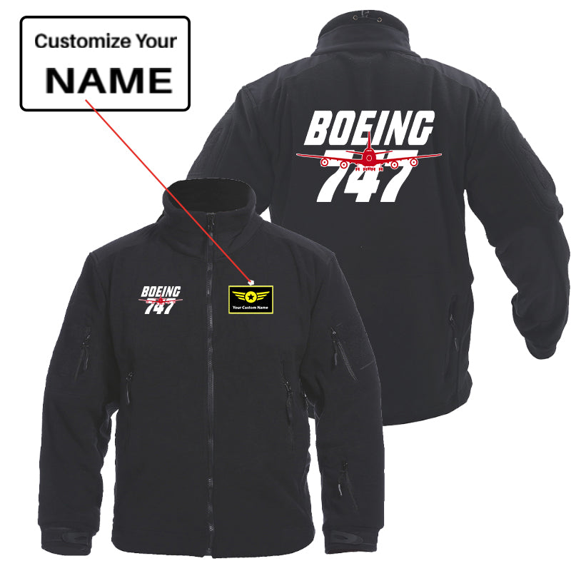 Amazing Boeing 747 Designed Fleece Military Jackets (Customizable)