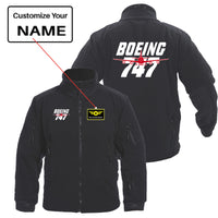 Thumbnail for Amazing Boeing 747 Designed Fleece Military Jackets (Customizable)