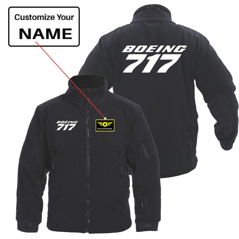 Boeing 717 & Text Designed Fleece Military Jackets (Customizable)