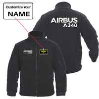 Thumbnail for Airbus A340 & Text Designed Fleece Military Jackets (Customizable)