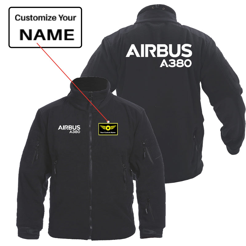 Airbus A380 & Text Designed Fleece Military Jackets (Customizable)