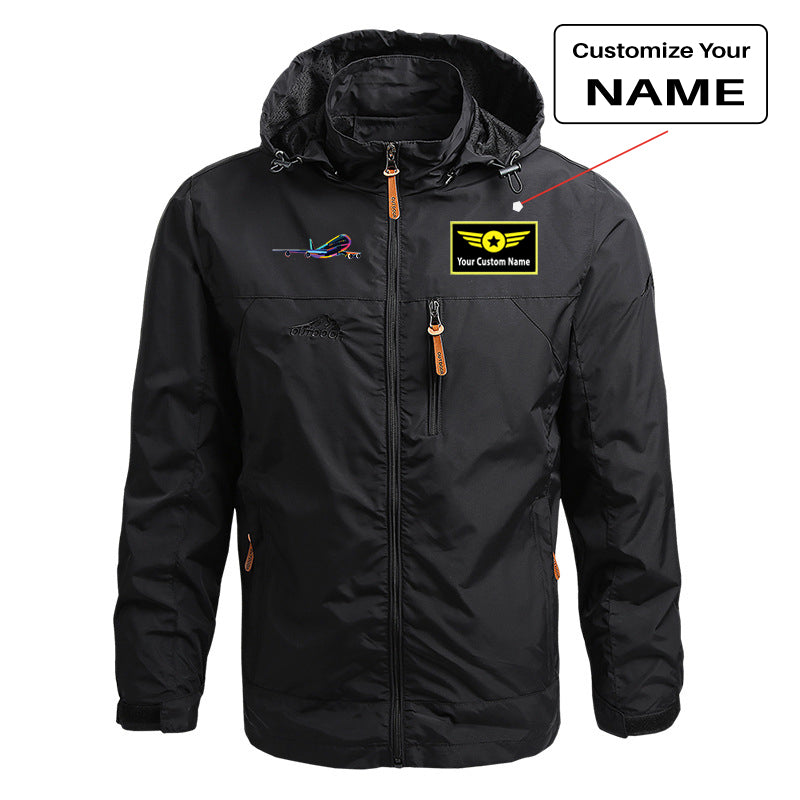 Multicolor Airplane Designed Thin Stylish Jackets