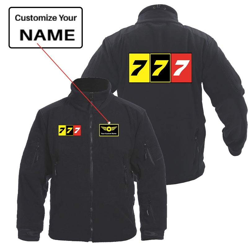 Flat Colourful 777 Designed Fleece Military Jackets (Customizable)