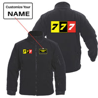 Thumbnail for Flat Colourful 777 Designed Fleece Military Jackets (Customizable)