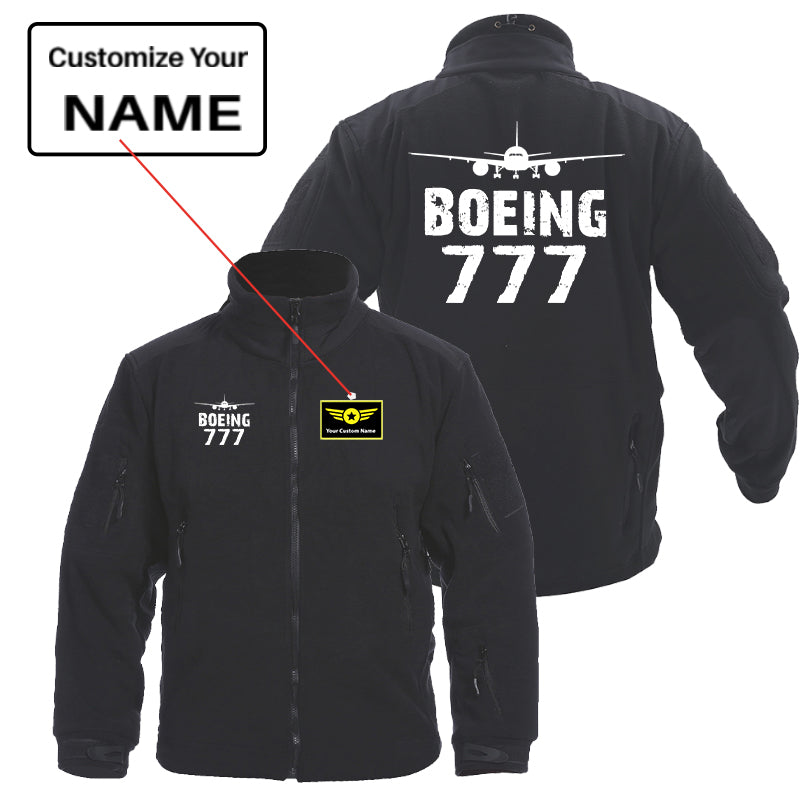 Boeing 777 & Plane Designed Fleece Military Jackets (Customizable)