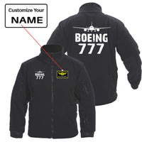 Thumbnail for Boeing 777 & Plane Designed Fleece Military Jackets (Customizable)