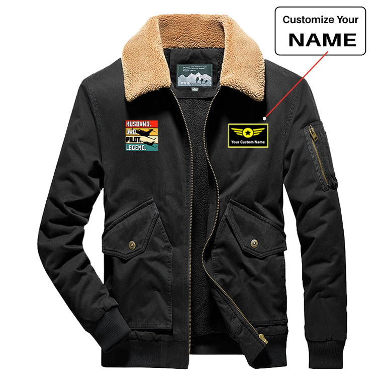 Husband & Dad & Pilot & Legend Designed Thick Bomber Jackets