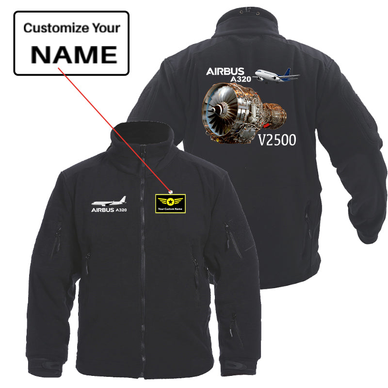 Airbus A320 & V2500 Engine Designed Fleece Military Jackets (Customizable)