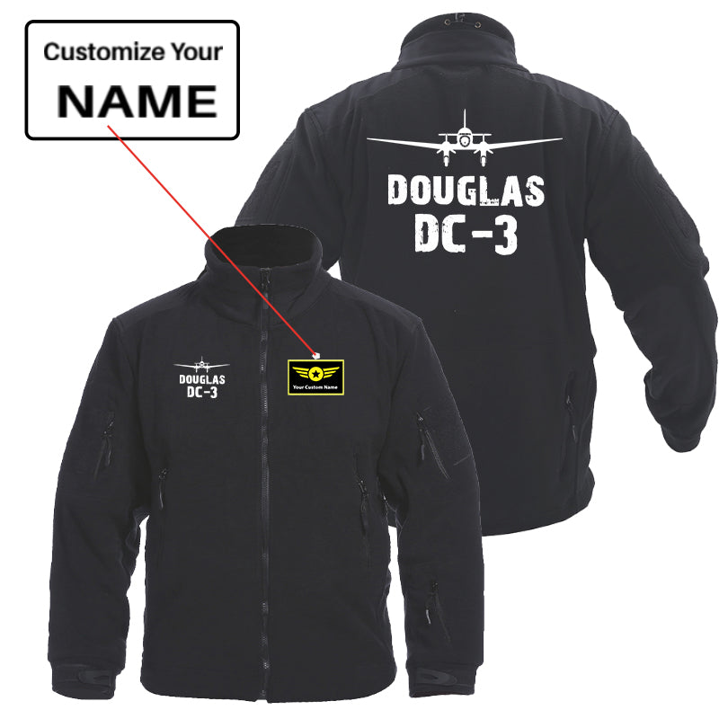 Douglas DC-3 & Plane Designed Fleece Military Jackets (Customizable)