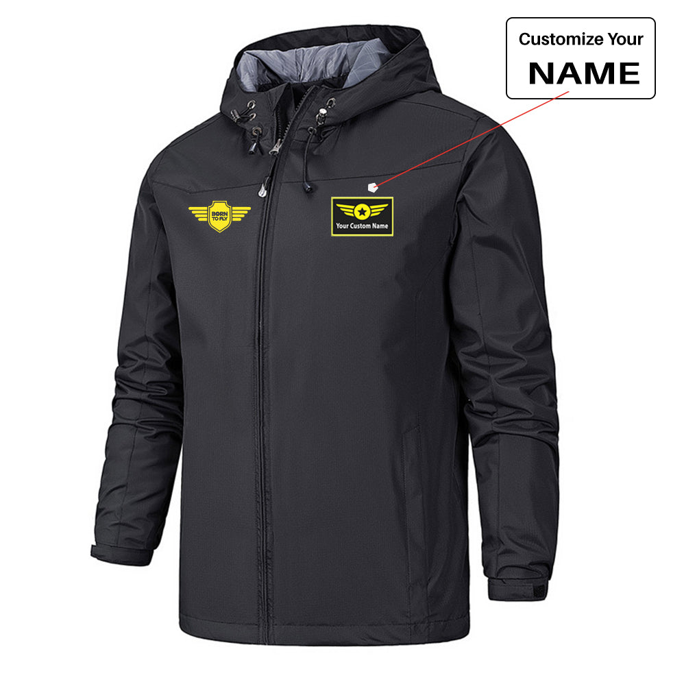 Born To Fly & Badge Designed Rain Jackets & Windbreakers