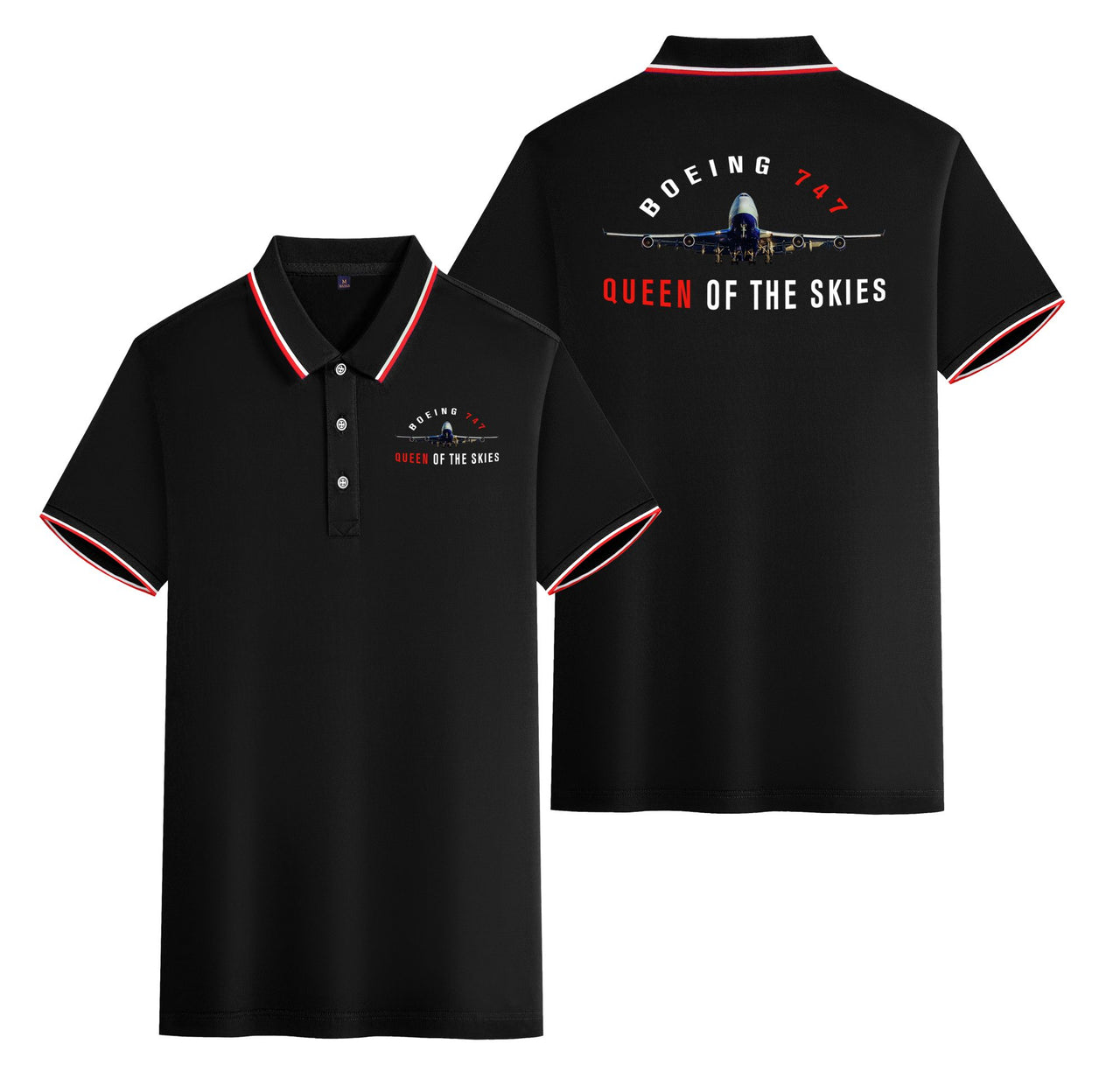 Boeing 747 Queen of the Skies Designed Stylish Polo T-Shirts (Double-Side)