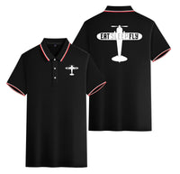 Thumbnail for Eat Sleep Fly & Propeller Designed Stylish Polo T-Shirts (Double-Side)