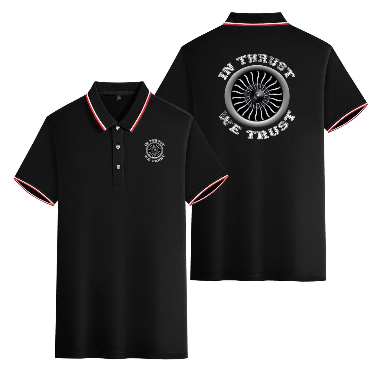 In Thrust We Trust (Vol 2) Designed Stylish Polo T-Shirts (Double-Side)