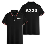 Thumbnail for A330 Flat Text Designed Stylish Polo T-Shirts (Double-Side)