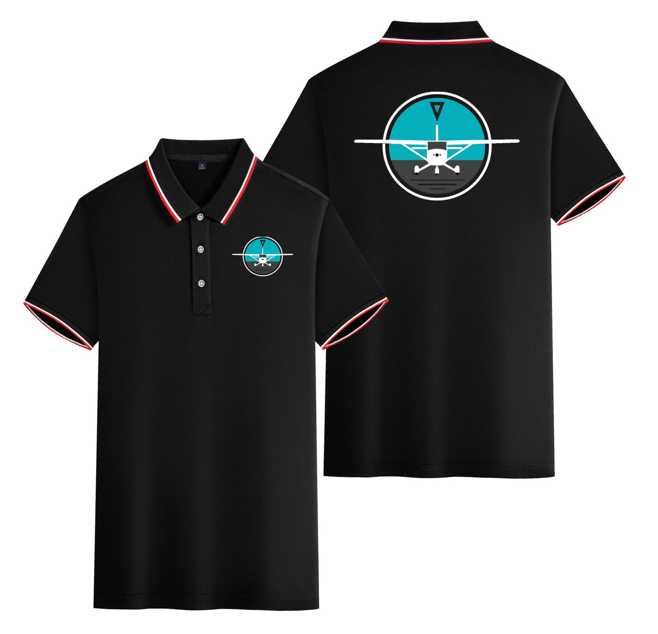 Cessna & Gyro Designed Stylish Polo T-Shirts (Double-Side)