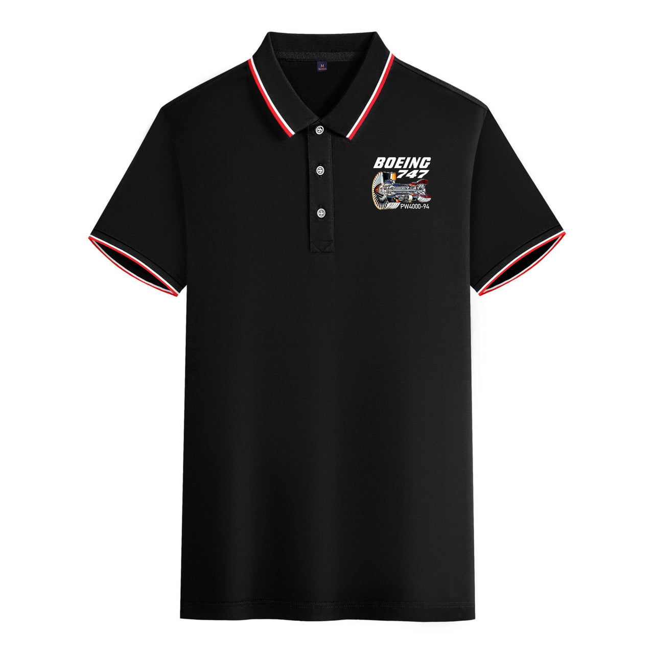 Boeing 747 & PW4000-94 Engine Designed Stylish Polo T-Shirts