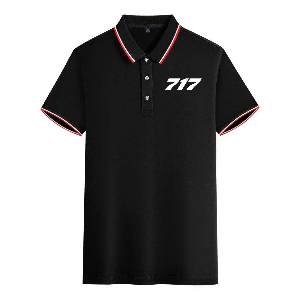 717 Flat Text Designed Stylish Polo T-Shirts