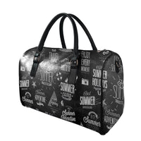 Thumbnail for Black & White Super Travel Icons Designed Leather Travel Bag