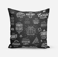 Thumbnail for Black & White Super Travel Icons Designed Pillows