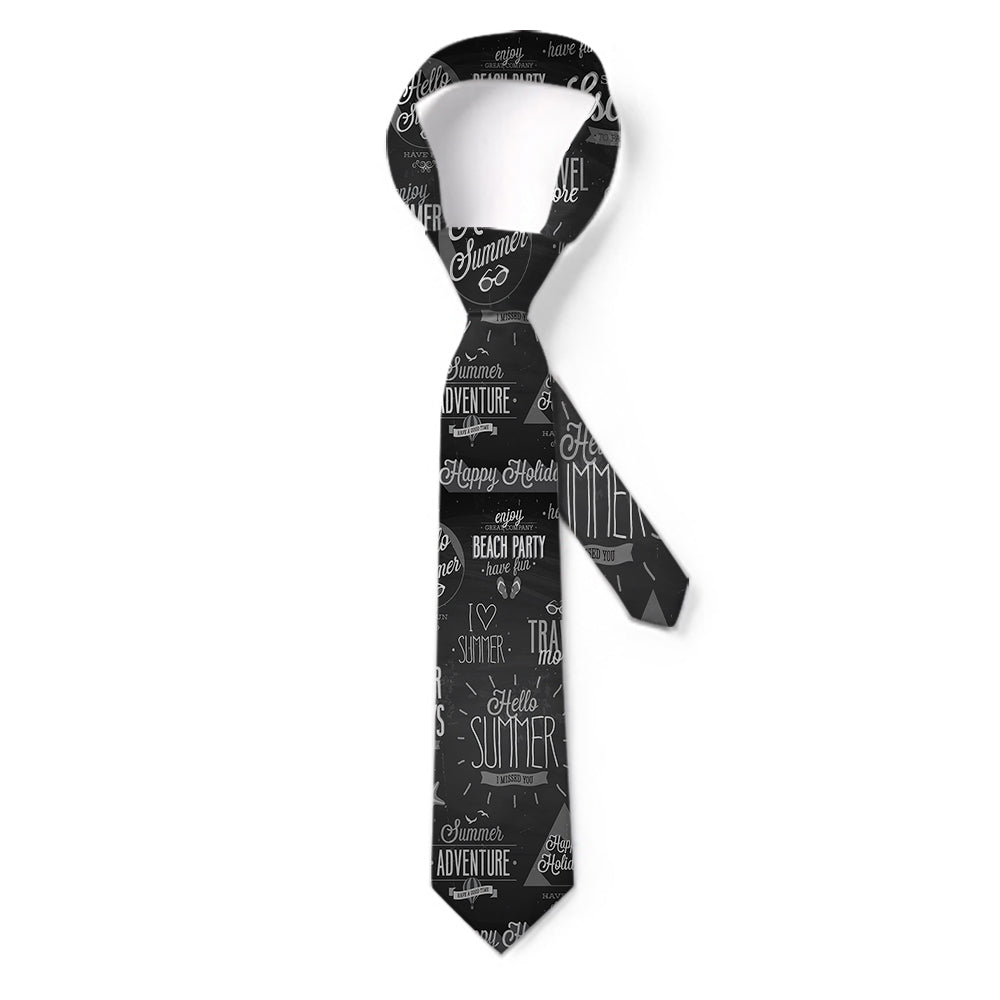 Black & White Super Travel Icons Designed Ties