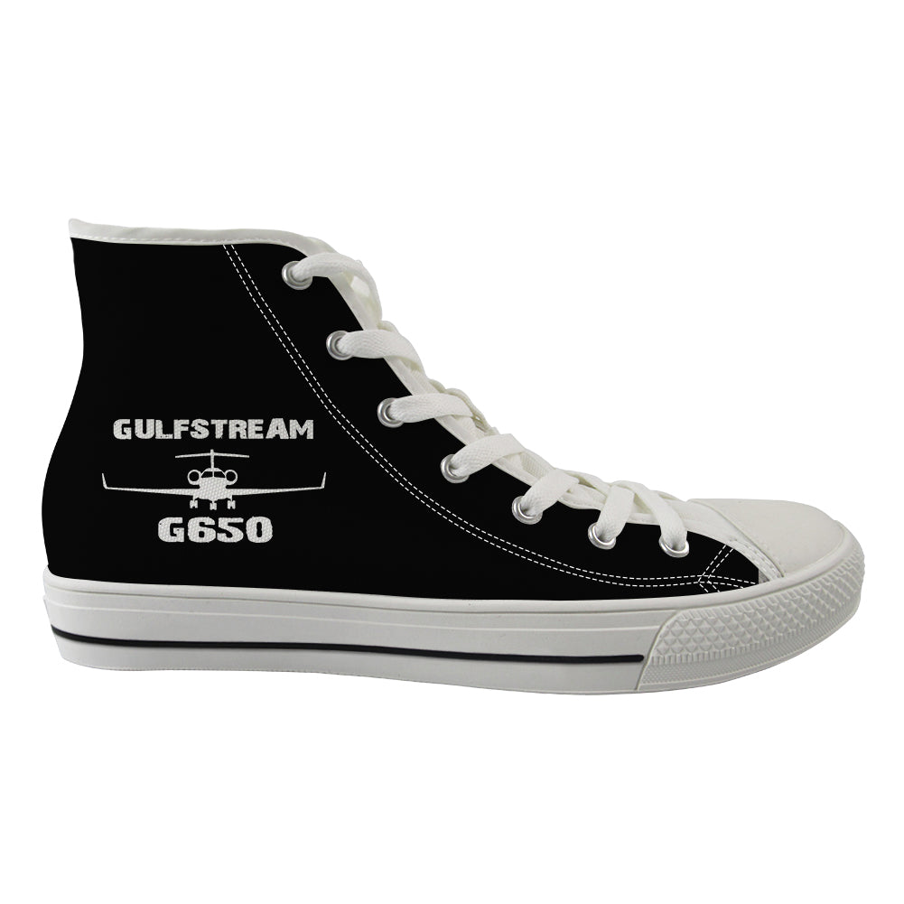 Gulfstream G650 & Plane Designed Long Canvas Shoes (Men)