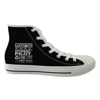 Thumbnail for Student Pilot Label Designed Long Canvas Shoes (Men)