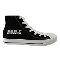 Thumbnail for Born To Fly Forced To Work Designed Long Canvas Shoes (Men)