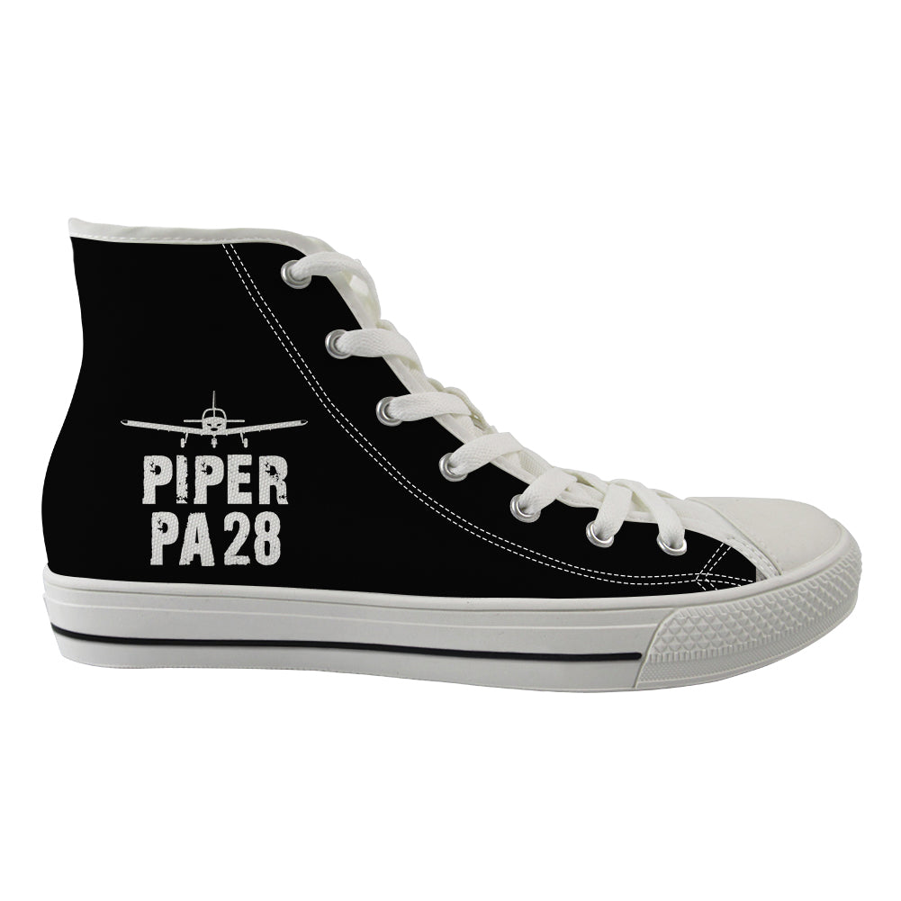 Piper PA28 & Plane Designed Long Canvas Shoes (Women)