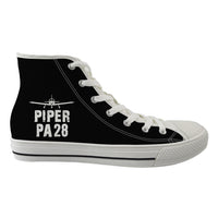 Thumbnail for Piper PA28 & Plane Designed Long Canvas Shoes (Women)